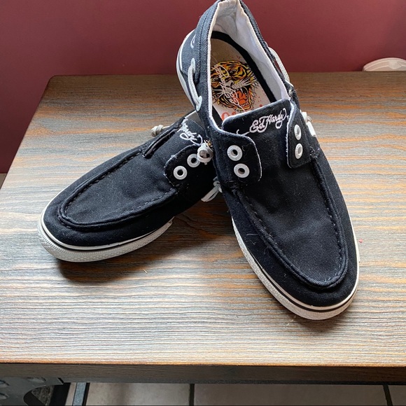 Ed Hardy canvas slip on boat shoes - Picture 7 of 7